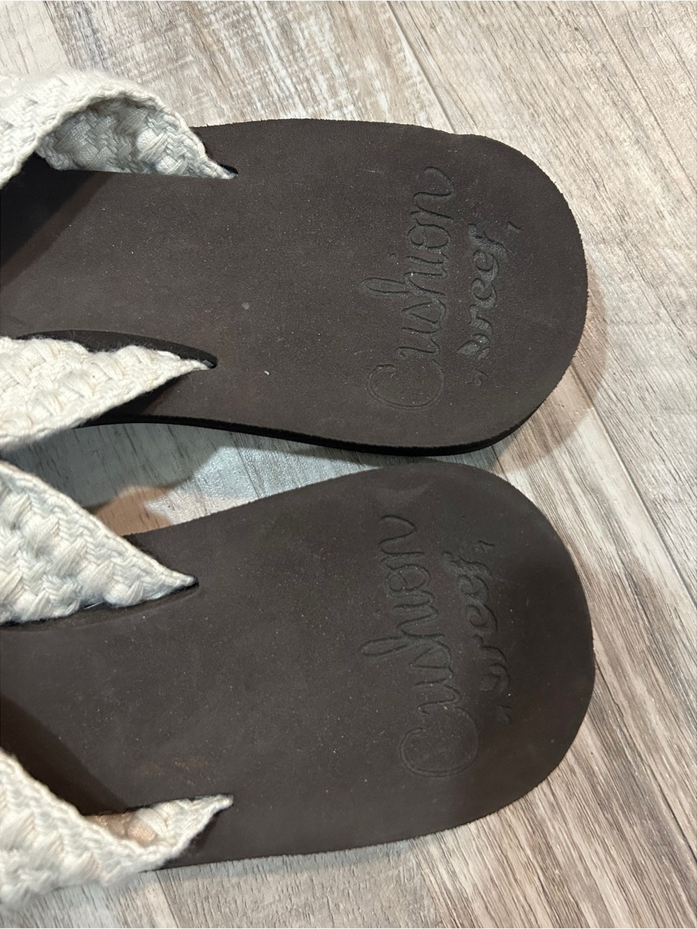 REEF Women’s Cushion Threads Flip-Flops Size 6 Brown White Beach Comfort Braided - Picture 4 of 5